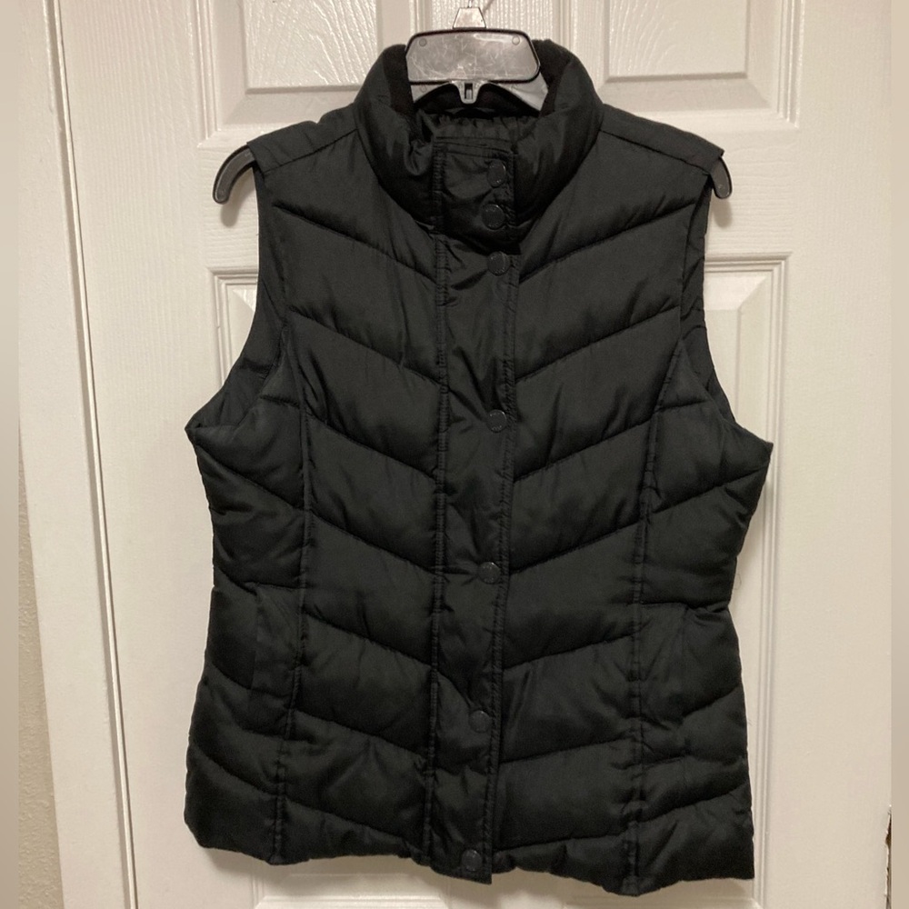 *Gap Black Mock Neck Outdoor Puffer Vest #HC